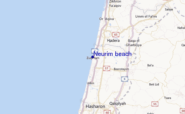 Neurim beach Location Map
