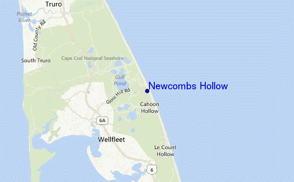 mapa de ubicación de Newcombs Hollow