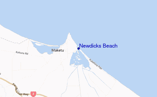 mapa de ubicación de Newdicks Beach