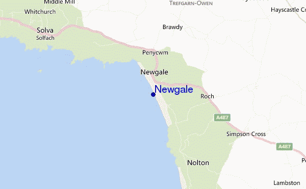 mapa de ubicación de Newgale