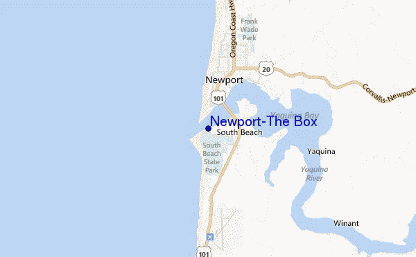 mapa de ubicación de Newport-The Box