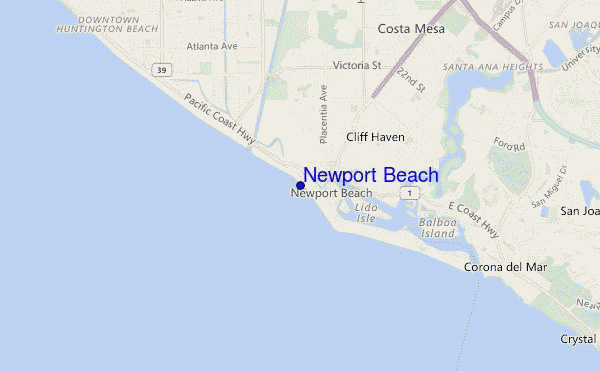 mapa de ubicación de Newport Beach