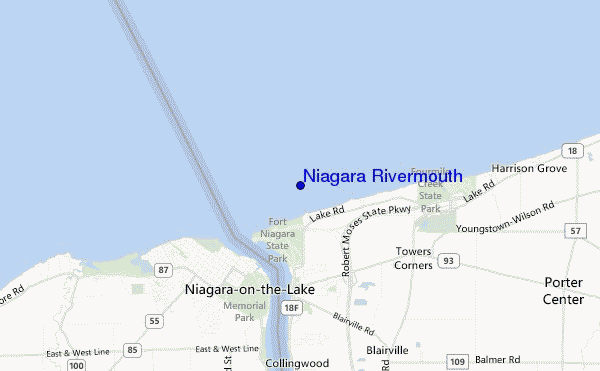 mapa de ubicación de Niagara Rivermouth