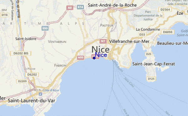mapa de ubicación de Nice