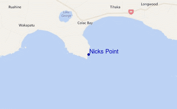 mapa de ubicación de Nicks Point