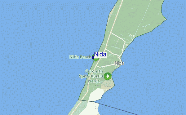 mapa de ubicación de Nida
