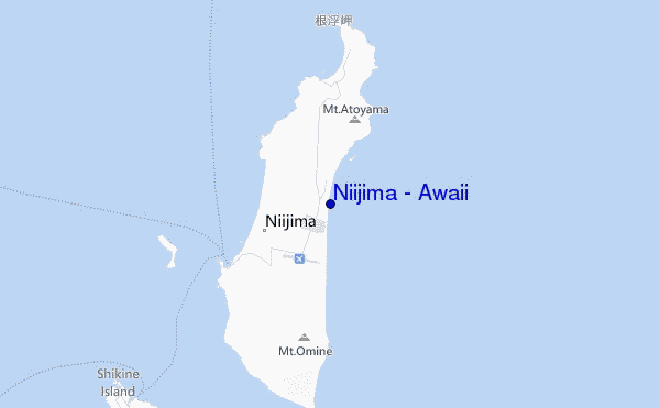 mapa de ubicación de Niijima - Awaii