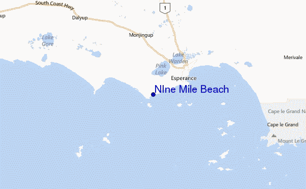 NIne Mile Beach Location Map