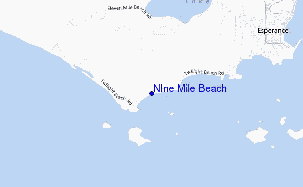 mapa de ubicación de NIne Mile Beach