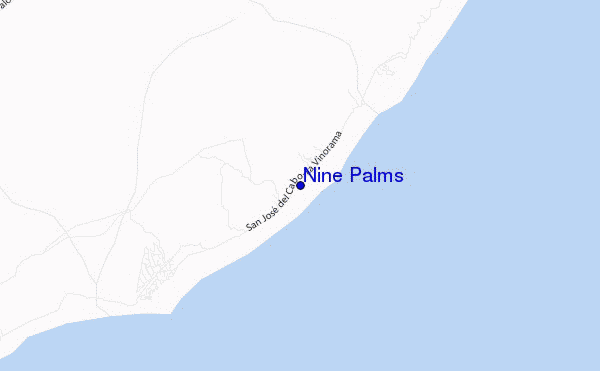 mapa de ubicación de Nine Palms