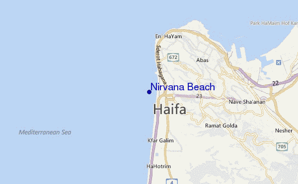mapa de ubicación de Nirvana Beach