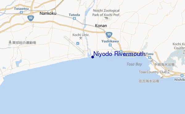 mapa de ubicación de Niyodo Rivermouth