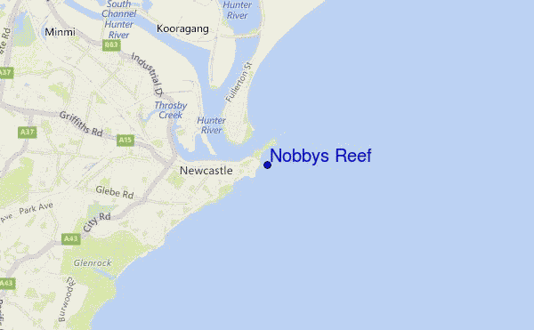 mapa de ubicación de Nobbys Reef