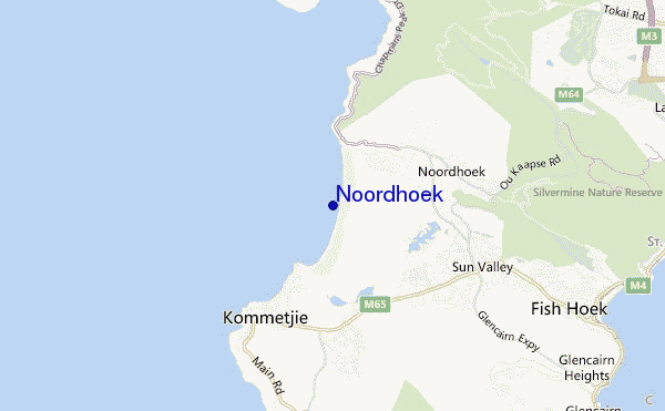mapa de ubicación de Noordhoek