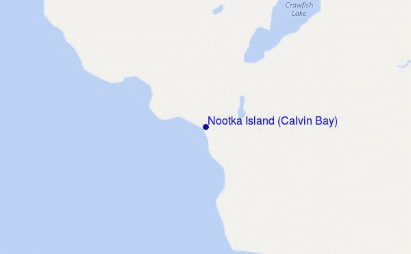 mapa de ubicación de Nootka Island (Calvin Bay)