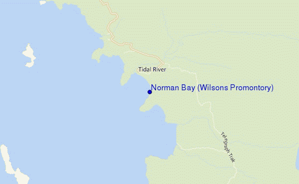 mapa de ubicación de Norman Bay (Wilsons Promontory)