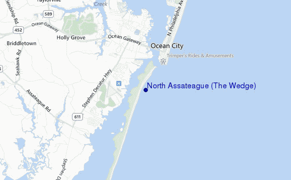mapa de ubicación de North Assateague (The Wedge)