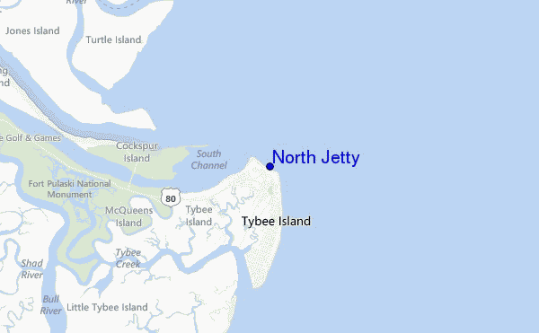 mapa de ubicación de North Jetty