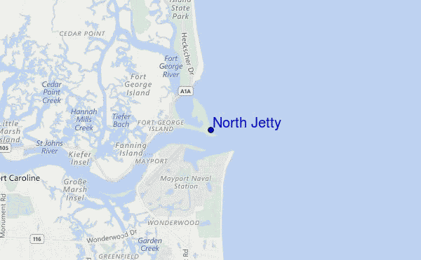 mapa de ubicación de North Jetty