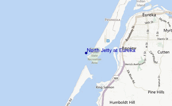 mapa de ubicación de North Jetty at Eureka