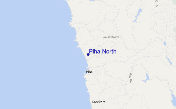 mapa de ubicación de Piha North