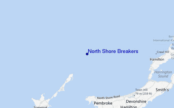 mapa de ubicación de North Shore Breakers