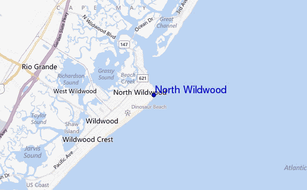 mapa de ubicación de North Wildwood