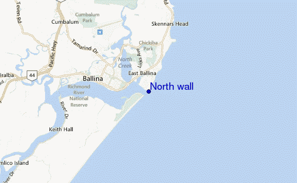 mapa de ubicación de North wall