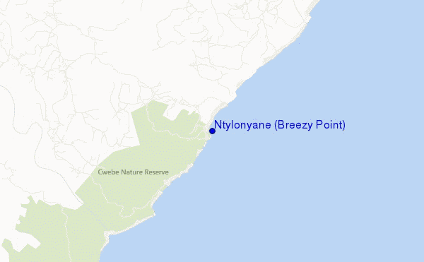 mapa de ubicación de Ntylonyane (Breezy Point)