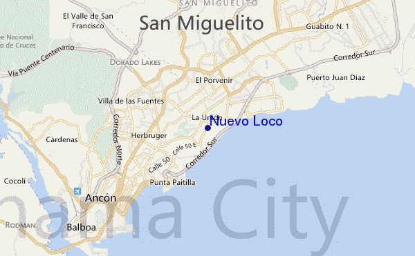 mapa de ubicación de Nuevo Loco