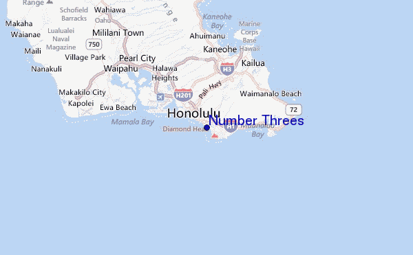 Number Threes Location Map