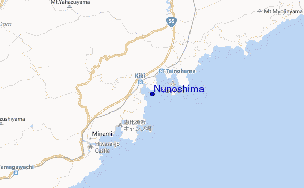 mapa de ubicación de Nunoshima