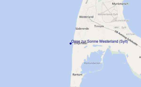 mapa de ubicación de Oase zur Sonne Westerland (Sylt)