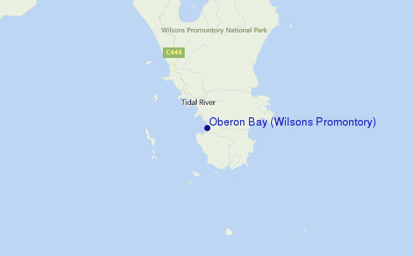 Oberon Bay (Wilsons Promontory) Location Map