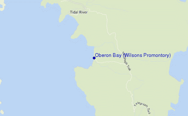 mapa de ubicación de Oberon Bay (Wilsons Promontory)