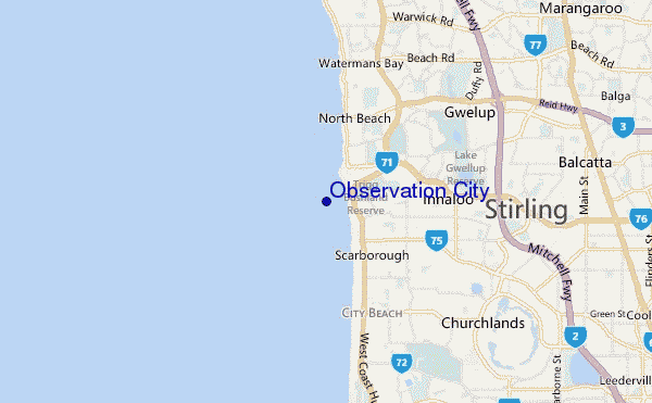 mapa de ubicación de Observation City