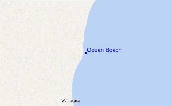 mapa de ubicación de Ocean Beach