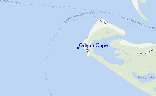 mapa de ubicación de Ocean Cape