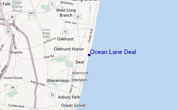 mapa de ubicación de Ocean Lane Deal