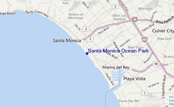 mapa de ubicación de Santa Monica Ocean Park