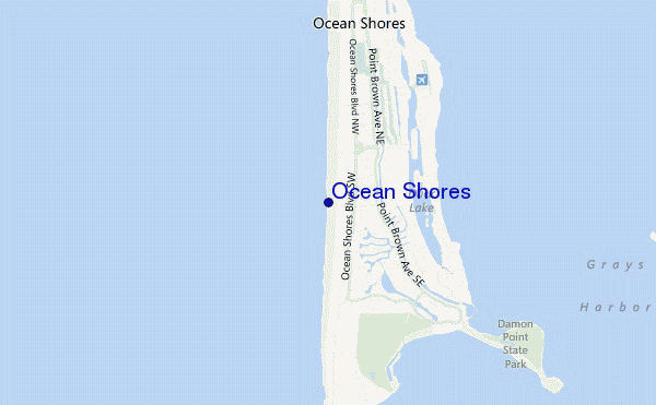 mapa de ubicación de Ocean Shores
