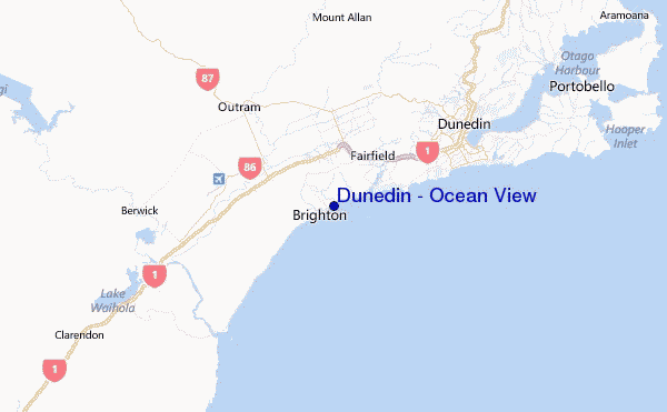 Dunedin - Ocean View Location Map