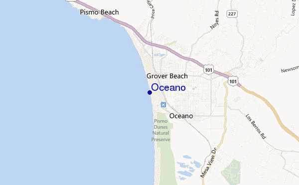 mapa de ubicación de Oceano