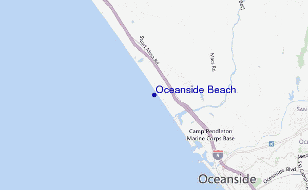 mapa de ubicación de Oceanside Beach