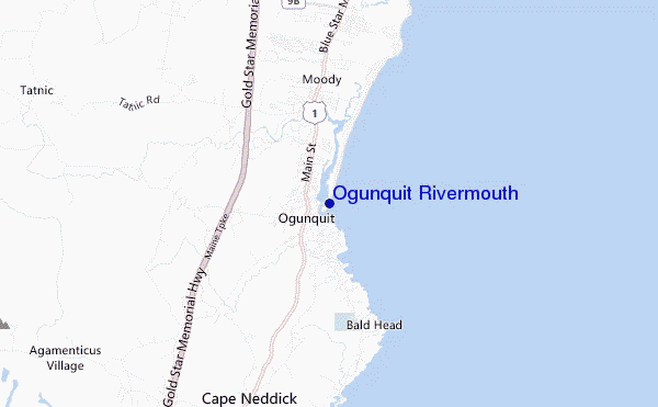 mapa de ubicación de Ogunquit Rivermouth