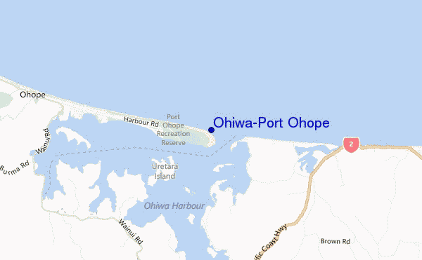 mapa de ubicación de Ohiwa-Port Ohope