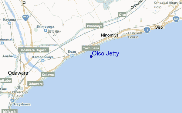 mapa de ubicación de Oiso Jetty