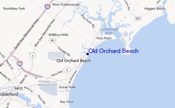mapa de ubicación de Old Orchard Beach