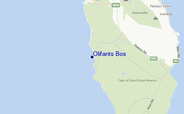 mapa de ubicación de Olifants Bos