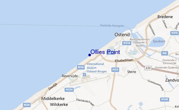 mapa de ubicación de Ollies Point